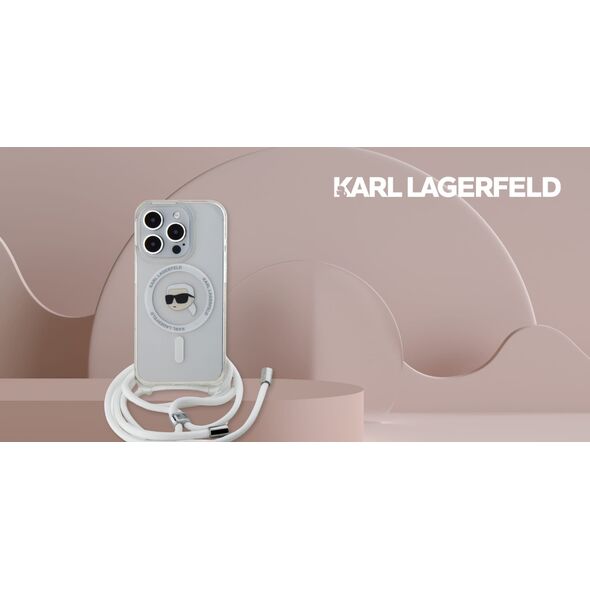 Karl Lagerfeld Karl Lagerfeld KLHMP16SHCKHNT iPhone 16   6.1" hardcase transparent Crossbody IML Karl Head Magsafe