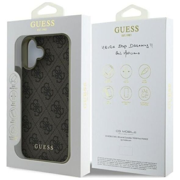 Guess Guess GUHCP16SGF4GBR iPhone 16 6.1"       brązowy/brown hardcase 4G Charms Collection