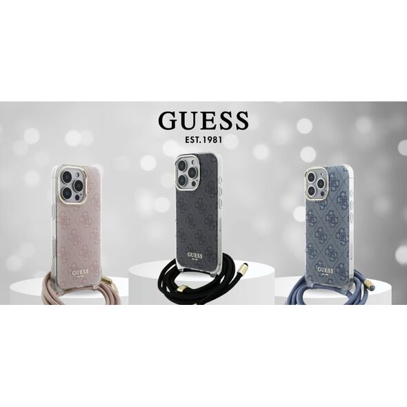 Guess Guess GUHCP16SHC4SEP iPhone 16 6.1"       różowy/pink hardcase Crossbody Cord 4G Print