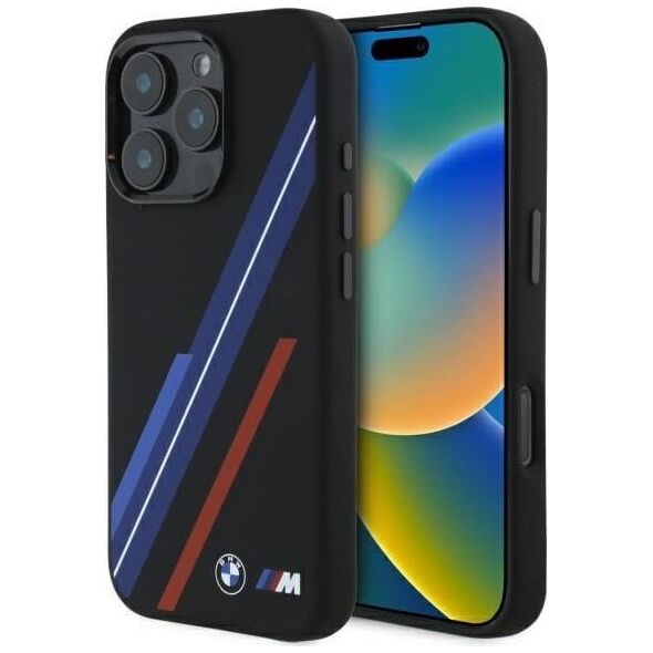 BMW BMW BMHMP16L23SSPK iPhone 16 Pro 6.3"     czarny/black hardcase Silicone Random Lines MagSafe