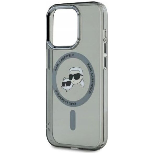 Karl Lagerfeld Karl Lagerfeld KLHMP15LHLSKCK iPhone 15 Pro 6.1" black/black hardcase IML Metal Karl&Choupette Head MagSafe