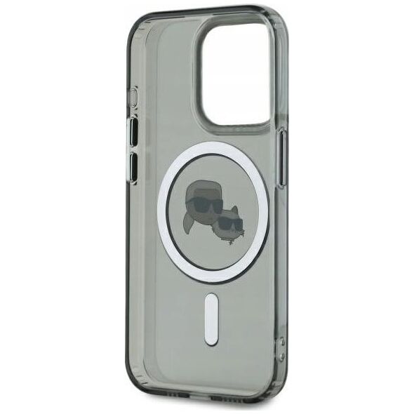 Karl Lagerfeld Karl Lagerfeld KLHMP15LHLSKCK iPhone 15 Pro 6.1" black/black hardcase IML Metal Karl&Choupette Head MagSafe
