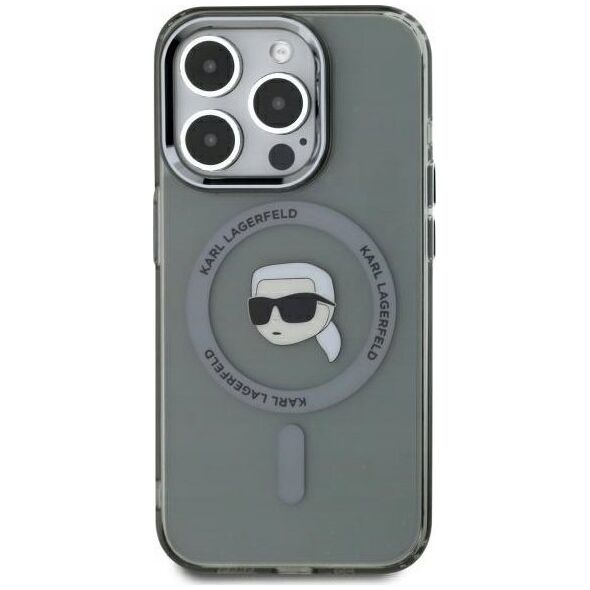 Karl Lagerfeld Karl Lagerfeld KLHMP15XHLSKIK iPhone 15 Pro Max 6.7" black/black hardcase IML Metal Karl Head MagSafe