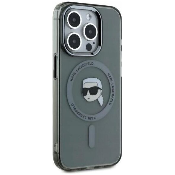 Karl Lagerfeld Karl Lagerfeld KLHMP15XHLSKIK iPhone 15 Pro Max 6.7" black/black hardcase IML Metal Karl Head MagSafe