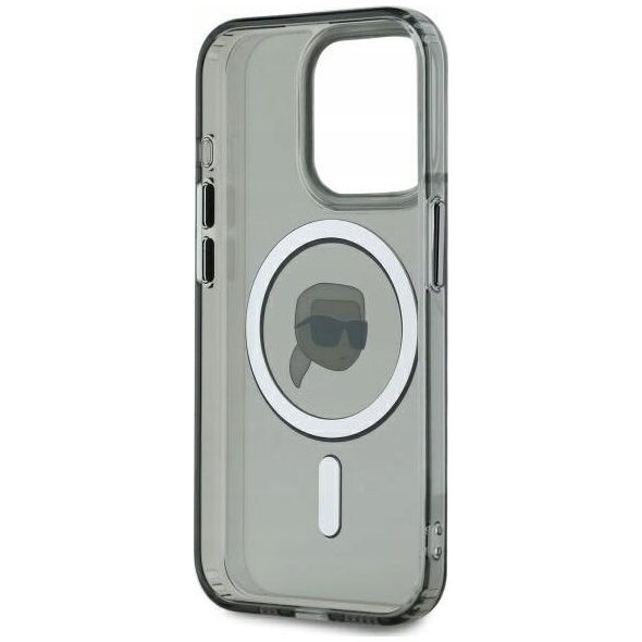 Karl Lagerfeld Karl Lagerfeld KLHMP15XHLSKIK iPhone 15 Pro Max 6.7" black/black hardcase IML Metal Karl Head MagSafe