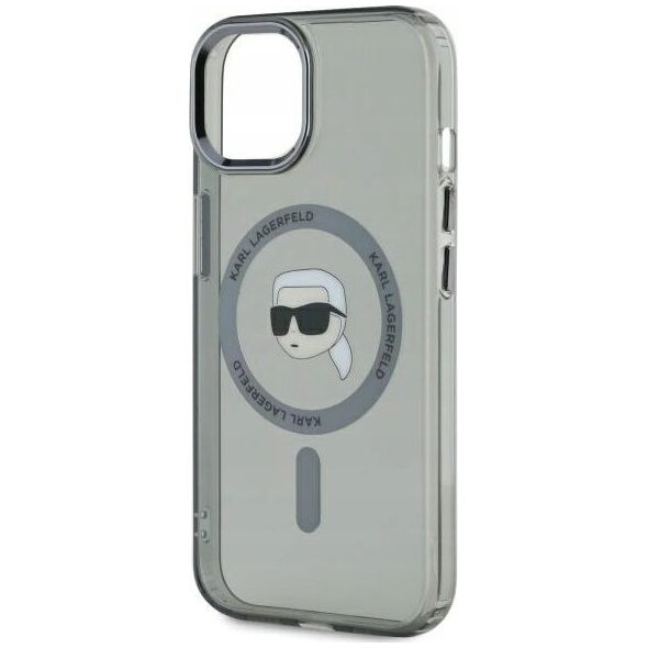 Karl Lagerfeld Karl Lagerfeld KLHMP15SHLSKIK iPhone 15 6.1" black/black hardcase IML Metal Karl Head MagSafe