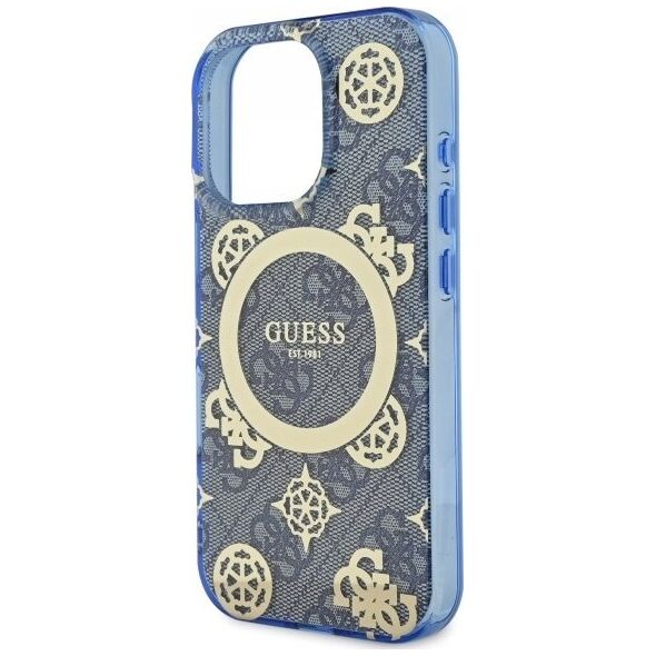 Guess Guess GUHMP16XH4PYEEB iPhone 16 Pro Max 6.9" blue/blue hardcase IML Peony On 4G Background MagSafe