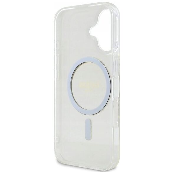 Guess Guess GUHMP16MHFGERET iPhone 16 Plus 6.7" transparent hardcase IML Glitter Circle MagSafe