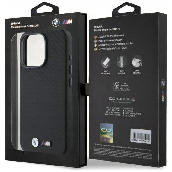 BMW BMW BMHCP16X23PUFWC iPhone 16 Pro Max 6.9" black/black hardcase Carbon Wrapped Metal