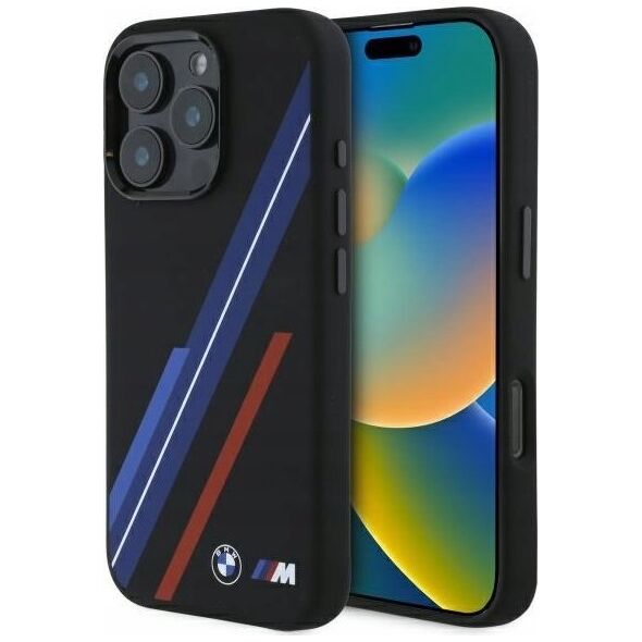 BMW BMW BMHMP16X23SSPK iPhone 16 Pro Max 6.9" black/black hardcase Silicone Random Lines MagSafe