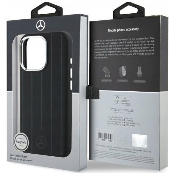 Mercedes Mercedes MEHMP16L23SUVSK iPhone 16 Pro 6.3" black/black hardcase Silicone Vertical Tonal Stripes MagSafe
