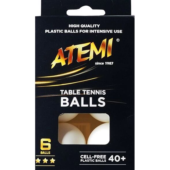 Atemi Piłeczki tenis stołowy Atemi białe *** 6 szt Uniwersalny