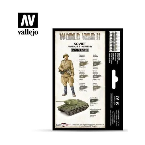 Vallejo Vallejo: 70.202 - Model Color - WWII Soviet Armour & Infantry (6 x 18 ml)