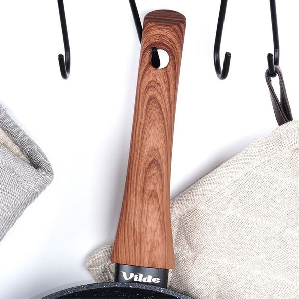 Patelnia Vilde Patelnia Indukcja ze Szklaną Pokrywką Granitowa Nieprzywierająca VILDE 28cm