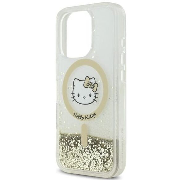 HelloKitty Hello Kitty HKHMP16LLGDIH iPhone 16 Pro   6.3" biały złoty/white gold hardcase Liquid Glitter Fever MagSafe