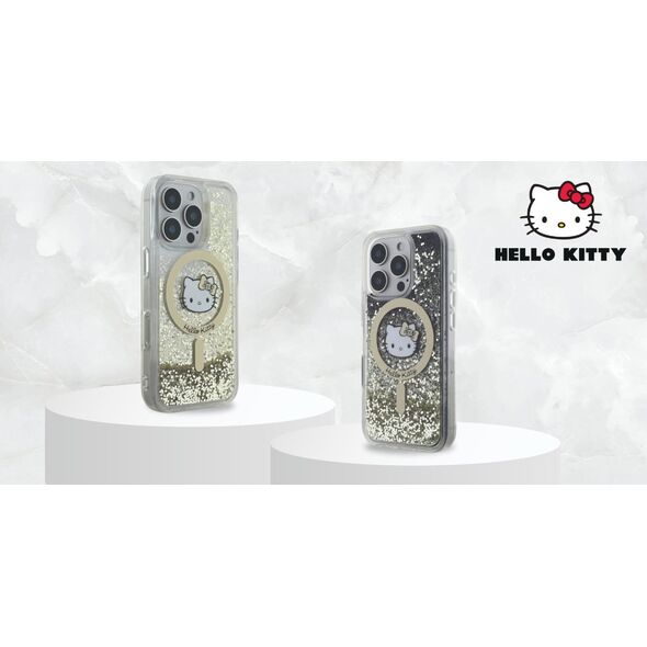HelloKitty Hello Kitty HKHMP16SLGDIK iPhone 16 6.1"  czarny złoty/black gold hardcase Liquid Glitter Fever MagSafe