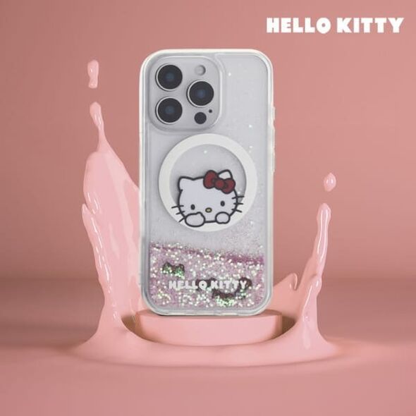 HelloKitty Hello Kitty HKHMP16LLSWKH iPhone 16 Pro   6.3" biały/white hardcase Liquid Glitter Sweet Kitty Bows MagSafe