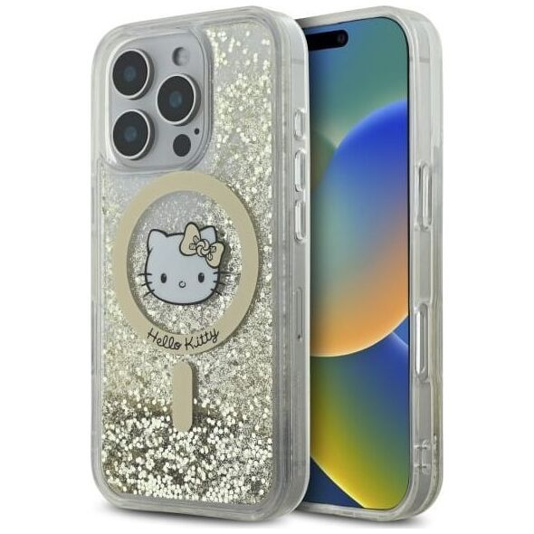 HelloKitty Hello Kitty HKHMP16XLGDIH iPhone 16 Pro   Max 6.9" biały złoty/white gold hardcase Liquid Glitter Fever MagSafe