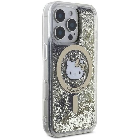 HelloKitty Hello Kitty HKHMP16XLGDIK iPhone 16 Pro   Max 6.9" czarny złoty/black gold hardcase Liquid Glitter Fever MagSafe