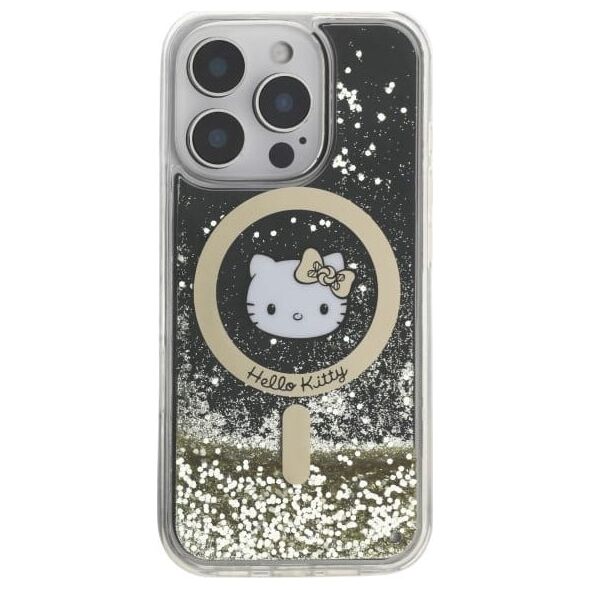 HelloKitty Hello Kitty HKHMP16XLGDIK iPhone 16 Pro   Max 6.9" czarny złoty/black gold hardcase Liquid Glitter Fever MagSafe
