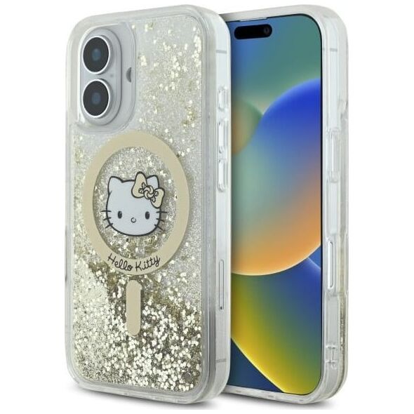 HelloKitty Hello Kitty HKHMP16SLGDIH iPhone 16 6.1"  biały złoty/white gold hardcase Liquid Glitter Fever MagSafe