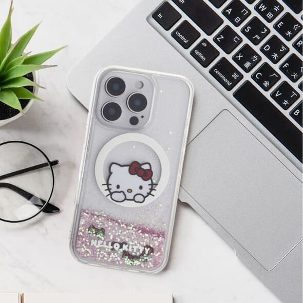 HelloKitty Hello Kitty HKHMP16XLSWKH iPhone 16 Pro   Max 6.9" biały/white hardcase Liquid Glitter Sweet Kitty Bows MagSafe
