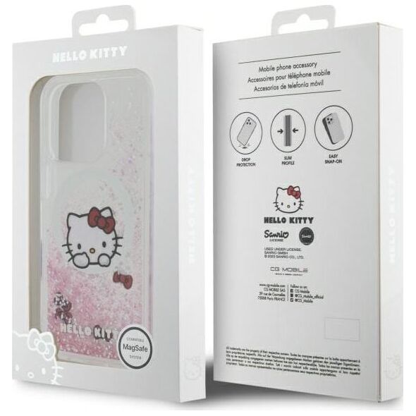 HelloKitty Hello Kitty HKHMP16XLSWKH iPhone 16 Pro   Max 6.9" biały/white hardcase Liquid Glitter Sweet Kitty Bows MagSafe