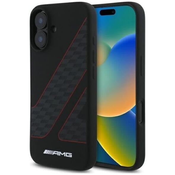 Mercedes AMG AMHMP16S2SCFR iPhone 16 6,1"          czarny/black hardcase Checkered Flag Pattern MagSafe