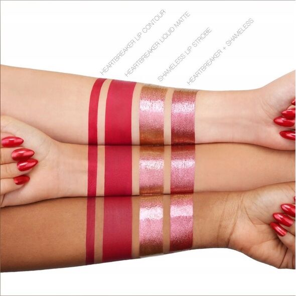 Huda Beauty Set Huda Beauty: Huda Beauty, Matte, Liquid Lipstick, 1.9 ml *Miniature + Huda Beauty, Lip Liner, 1.2 g + Lip Strobe, Liquid Lipstick, 2 ml *Miniature For Women