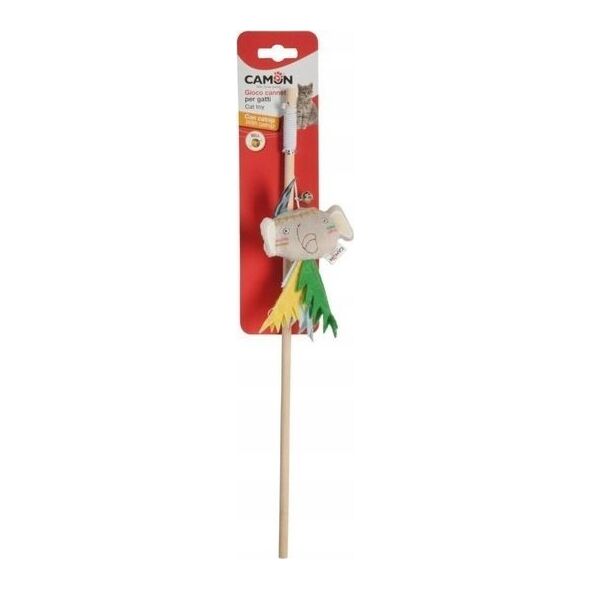 Camon Camon Cat Toy Wędka drewniana z dzwonkiem i kocimiętką indian