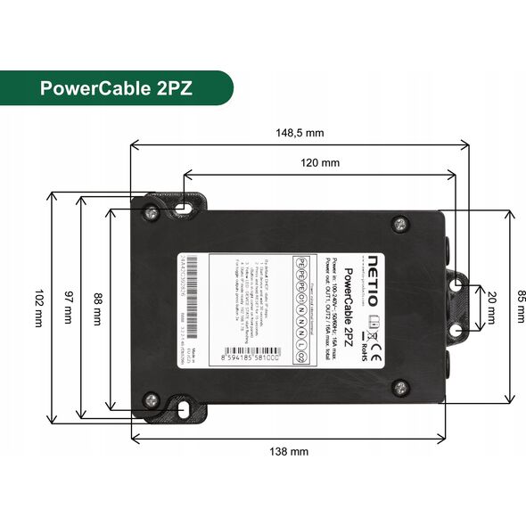 Kabel zasilający Netio KT NETIO zarządzalny PowerCable 2PZ