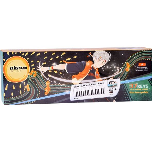 Jokomisiada Elektryczne pianino + mikrofon Zabawka Instrument dla dzieci IN0173