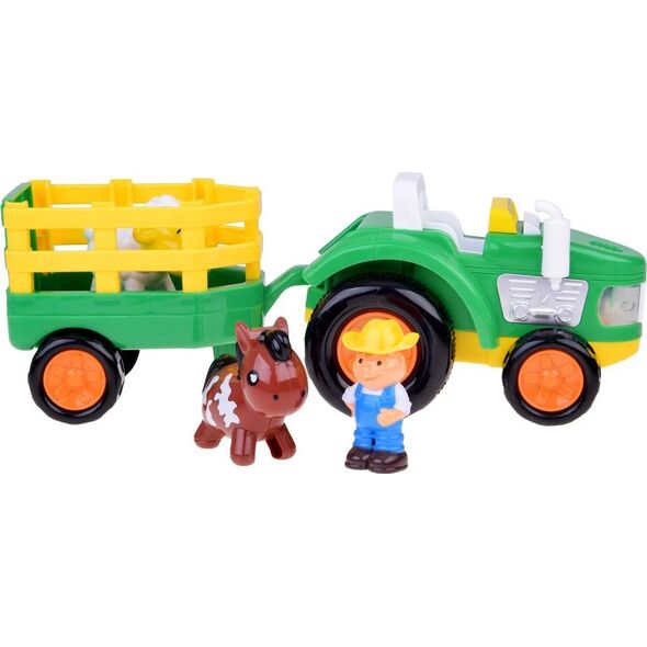 Jokomisiada Traktor z przyczepą Farmer i zwierzątka dźwięk + światło ZA5390