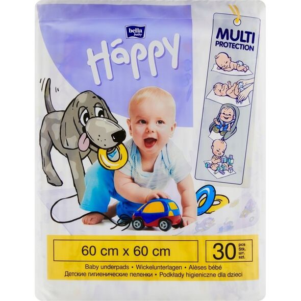 Happy HAPPY underpads 60x60cm, 30 pcs.