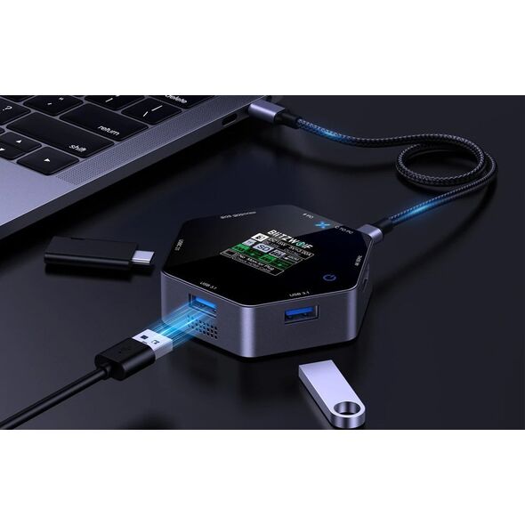 Stacja/replikator Blitzwolf Stacja dokująca 8w1 Blitzwolf BW-TH16 USB 100W LCD Smart Display USB-C 3.1, 2xUSB-A 3.1, USB-C PD 100W, HDMI 4K60hz, TF/SD 3.0, HD 4K@60hz