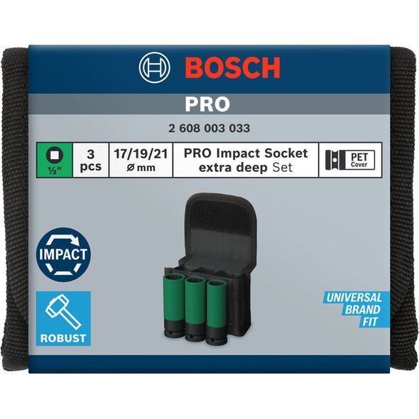 Bosch ZESTAW KLUCZY NASADOWYCH 1/2'' XL PRO S 3SZT. (1 KPL)