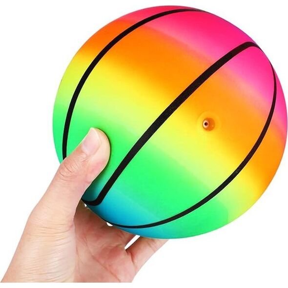 Jokomisiada Gumowa kolorowa tęczowa lekka piłka do gry zabawy 9" 23cm dla dzieci SP0794