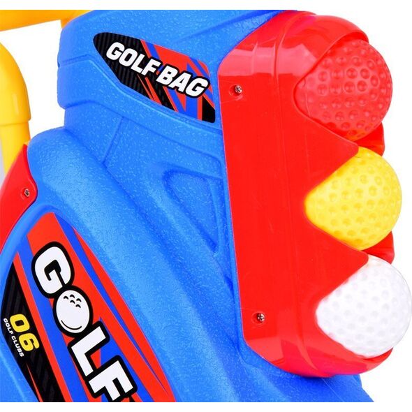 Jokomisiada Zestaw do gry Mini Golf kije + piłki + stojak na kółkach dla dzieci SP0804