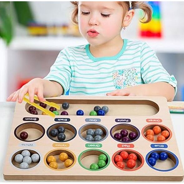 Jokomisiada Kolorowe Kulki Układanka Montessori Mozaika Sorter nauka kolorów ZA5329