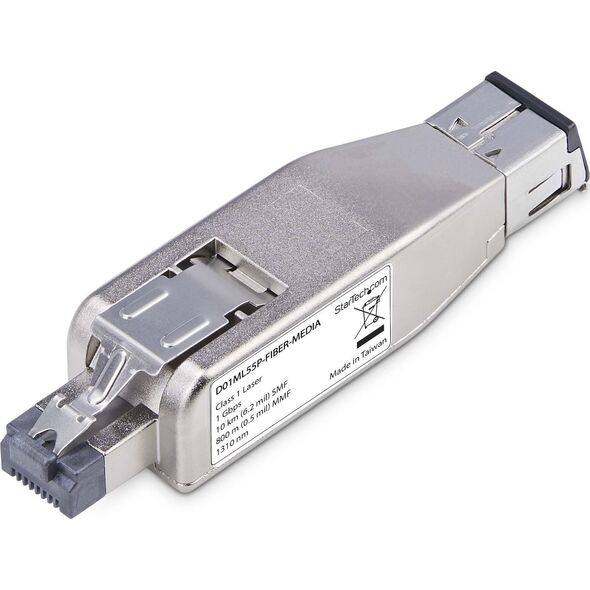 Konwerter światłowodowy StarTech StarTech D01ML55P-FIBER-MEDIA konwerter sieciowy 1000 Mbit/s 1310 nm Multifunkcyjny, Pojedynczy Srebrny