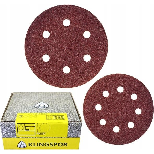 Klingspor KLINGSPOR KRĄŻEK ŚCIERNY SAMOPRZYCZEPNY 150mm  PS22K gr.180 GLS3 /50szt.
