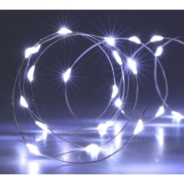 Koopman Lampki druciki na baterie girlanda 40 led zimny biały