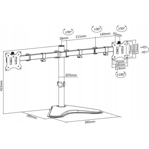 Digitus DIGITUS Dual Monitor Stand Mount