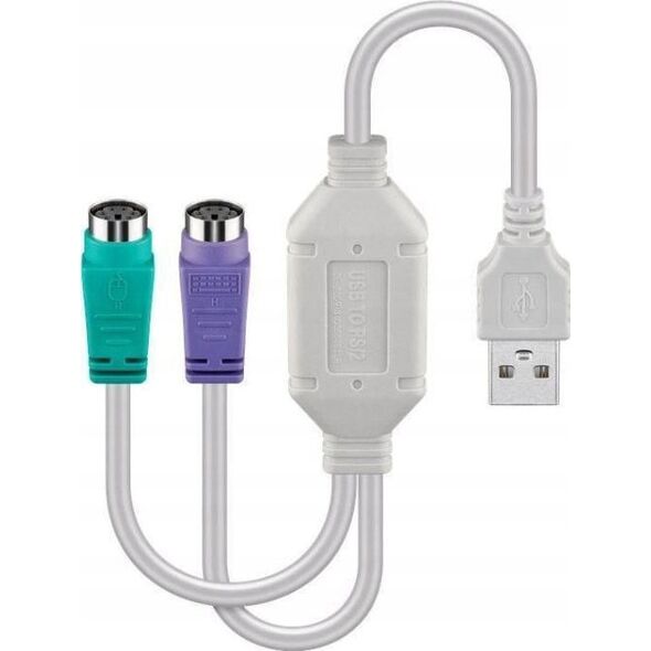 MicroConnect Microconnect USBA2XPS2 kabel PS/2 0,3 m 2x 6-p Mini-DIN USB A Biały