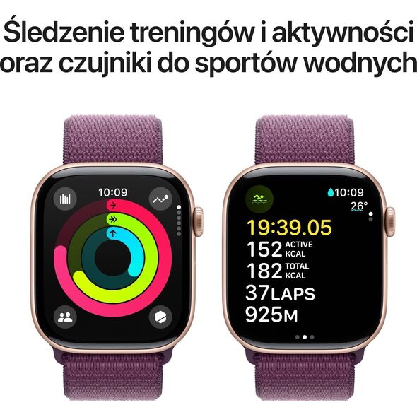 Smartwatch Apple Watch 10 GPS 42mm Rose Gold Alu Sport Loop Fioletowy