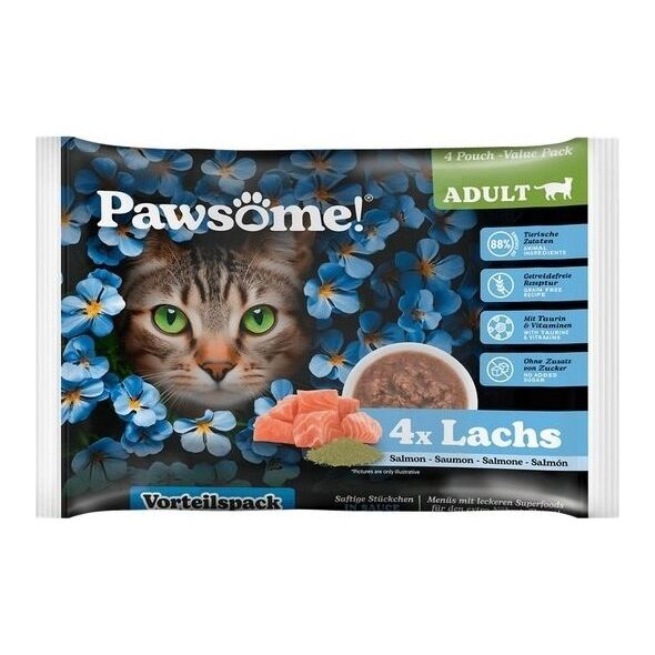 Pawsome Pawsome Adult Lachs - łosoś saszetki 4x85g