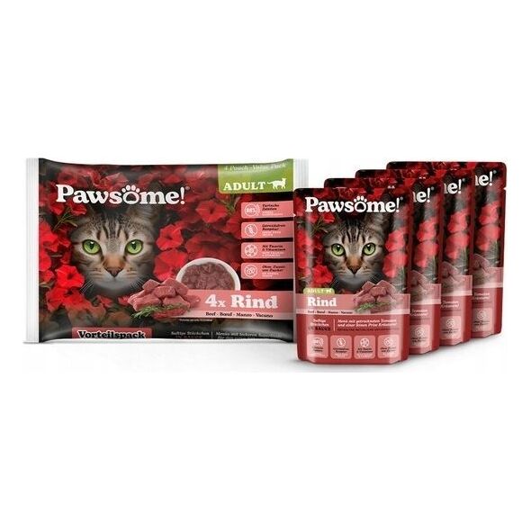 Pawsome Pawsome Adult Rind - wołowina saszetki 4x85g