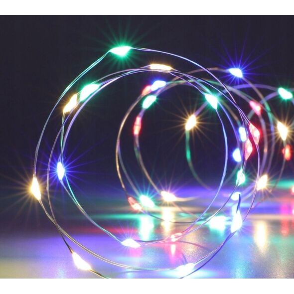 Lampki choinkowe Christmas decoration LAMPKI DRUCIKI NA BATERIE GIRLANDA 80 LED MULTIKOLOR