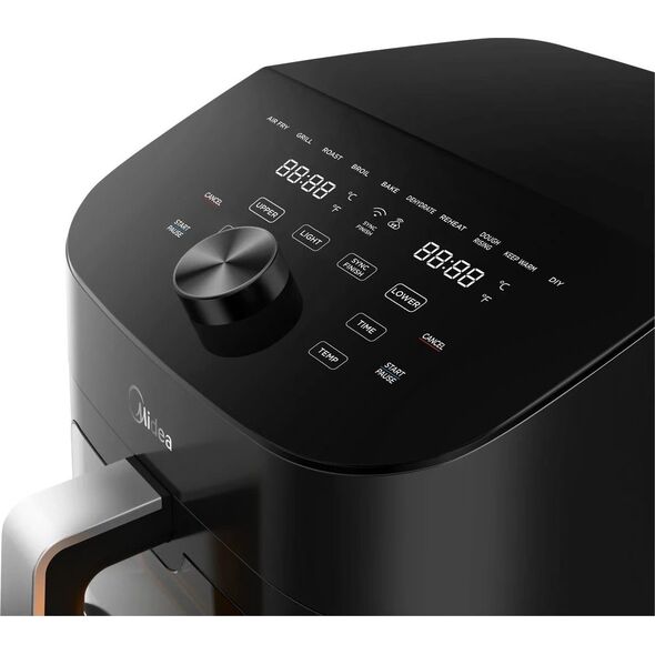 Frytkownica beztłuszczowa Midea Midea Two Zone Airfryer | MAD1100DADK | Power 1850 W | Capacity 4.4/6.4 L | Rapid Air technology | Black