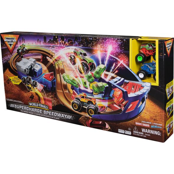 Monster Jam MONSTER JAM launch track with two vehicles Supercharge Speedway, 6071089